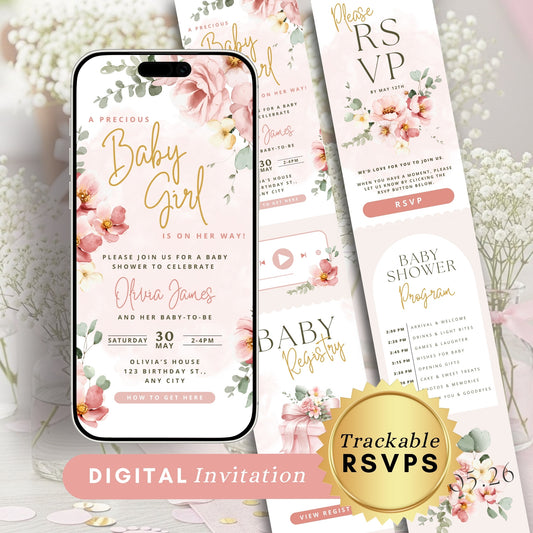 Floral Baby Shower Digital Invitation