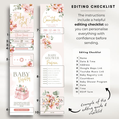 Floral Baby Shower Digital Invitation