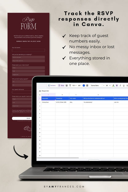 Olive & Burgundy Wedding Website