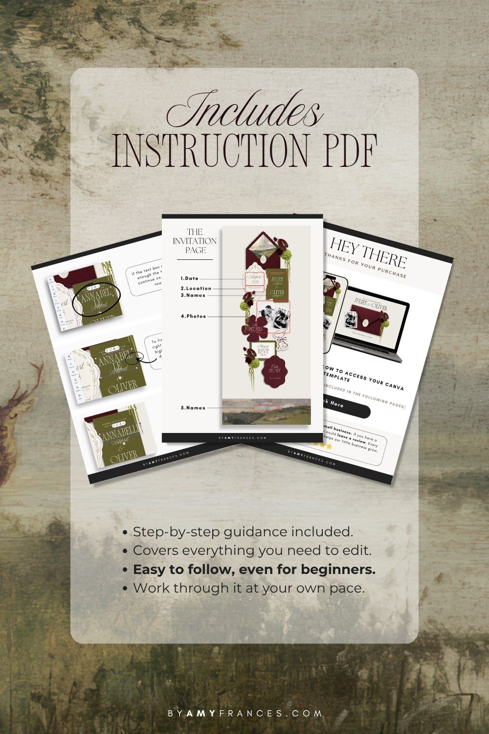 Olive & Burgundy Wedding Website