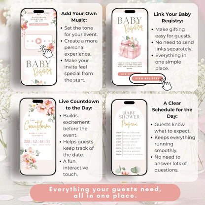 Floral Baby Shower Digital Invitation