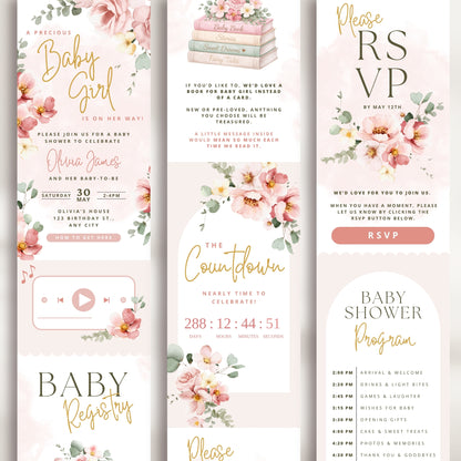 Floral Baby Shower Digital Invitation