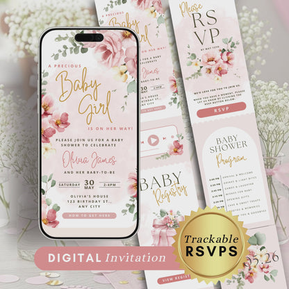 Floral Baby Shower Digital Invitation